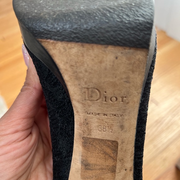 Dior black lace peep toe heels in size 38.5 - Picture 7 of 9